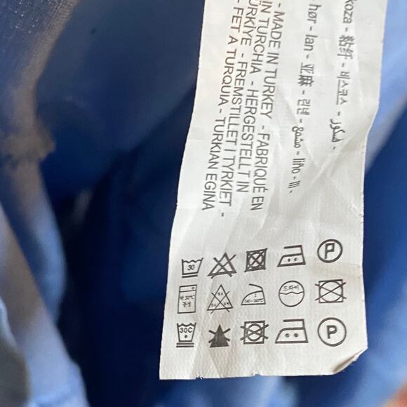 Zara Cut Out Bow Front Romper Linen Blend Chambray Blue Blogger Fave Womens S - Picture 12 of 12